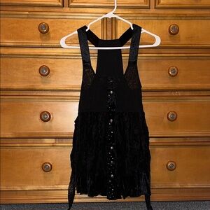 Buckle Black Lace Button-Down Blouse